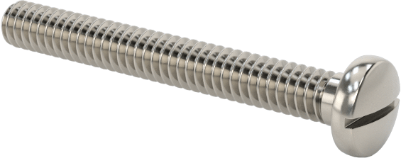18-8 Paslanmaz Çelik Peynir Başlı Oluklu Vida, M1,2 x 0,25 mm Diş Boyutu, 10 mm Uzunluk