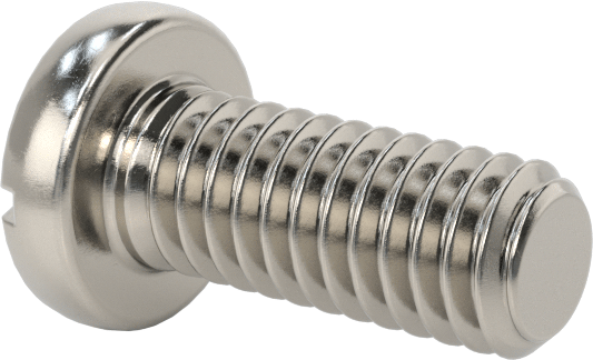18-8 Paslanmaz Çelik Peynir Başlı Oluklu Vida, M2,5 x 0,45 mm Diş Boyutu, 6 mm Uzunluk