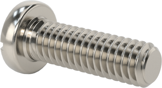 18-8 Paslanmaz Çelik Peynir Başlı Oluklu Vida, M2,5 x 0,45 mm Diş Boyutu, 8 mm Uzunluk