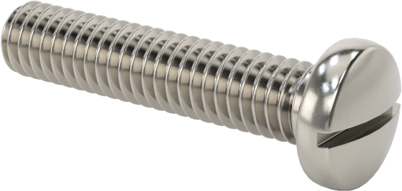 18-8 Paslanmaz Çelik Peynir Başlı Oluklu Vida, M2,5 x 0,45 mm Diş Boyutu, 12 mm Uzunluk