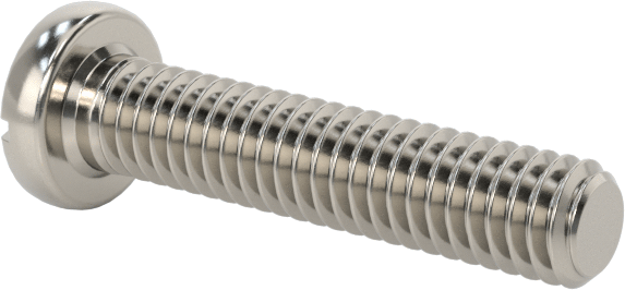 18-8 Paslanmaz Çelik Peynir Başlı Oluklu Vida, M2,5 x 0,45 mm Diş Boyutu, 12 mm Uzunluk