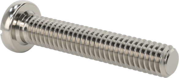 18-8 Paslanmaz Çelik Peynir Başlı Oluklu Vida, M2,5 x 0,45 mm Diş Boyutu, 14 mm uzunluk