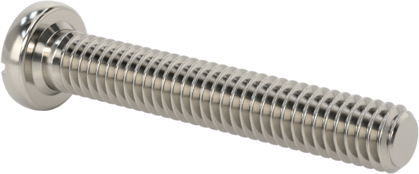 18-8 Paslanmaz Çelik Peynir Başlı Oluklu Vida, M2,5 x 0,45 mm Diş Boyutu, 16 mm Uzunluk