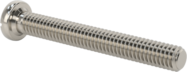 18-8 Paslanmaz Çelik Peynir Başlı Oluklu Vida, M2,5 x 0,45 mm Diş Boyutu, 20 mm Uzunluk