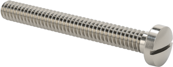 18-8 Paslanmaz Çelik Peynir Başlı Oluklu Vida, M1,4 x 0,3 mm Diş Boyutu, 12 mm Uzunluk