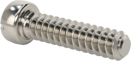 18-8 Paslanmaz Çelik Peynir Başlı Oluklu Vida, M0,5 x 0,13 mm Diş Boyutu, 2 mm Uzunluk