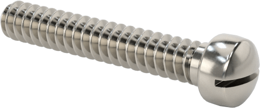 18-8 Paslanmaz Çelik Peynir Başlı Oluklu Vida, M0,5 x 0,13 mm Diş Boyutu, 3 mm Uzunluk