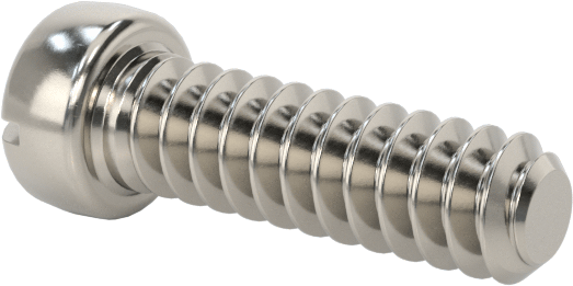 18-8 Paslanmaz Çelik Peynir Başlı Oluklu Vida, M0,9 x 0,23 mm Diş Boyutu, 3 mm Uzunluk