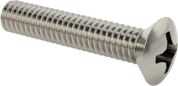 18-8 Paslanmaz Çelik Phillips Oval Başlı Vidalar, 8-32 Diş Boyutu, 7/8" Uzunluk