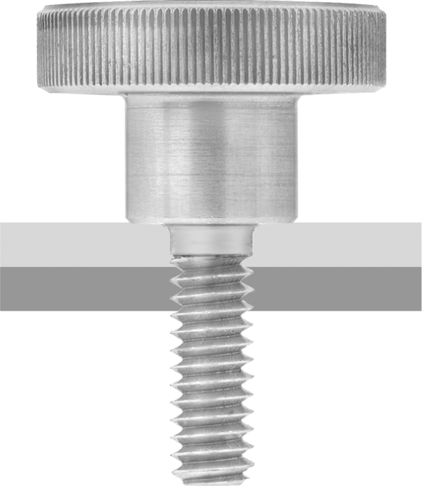 Paslanmaz Çelik Yükseltilmiş Tırtıllı Başlı Parmak Vidası, M3 x 0,50 mm Dişli Boyutu, 16 mm Uzunluk