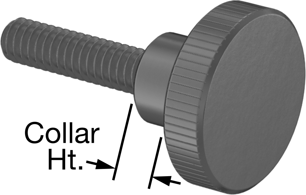 Çelik Yükseltilmiş Tırtıllı Başlı Parmak Vidası, 4-40 Diş Boyutu, 7/16" Uzunluk, 3/8" Çaplı Başlık