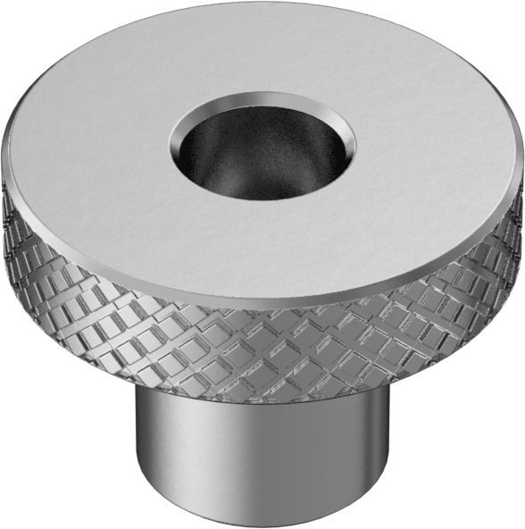 18-8 Paslanmaz Çelik Tırtıllı Başlı Parmak Somunu, 6-32 Diş Boyutu, 1/2" Baş Çapı