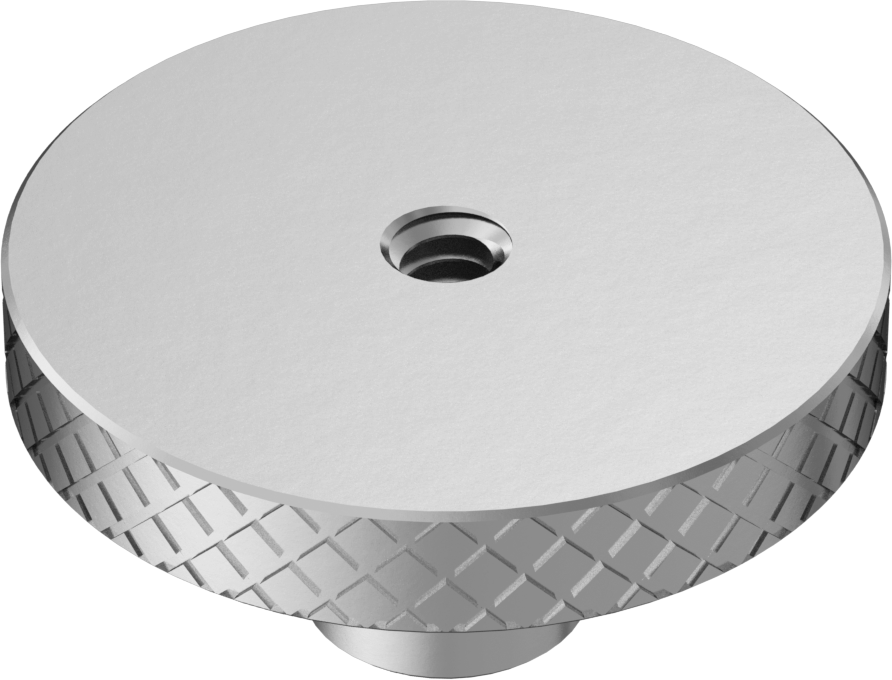 18-8 Paslanmaz Çelik Tırtıllı Başlı Parmak Somunu, 4-40 Diş, 1/4“ Çap x 1/4” Yükseklikte Yaka, 3/4" Baş Çapı