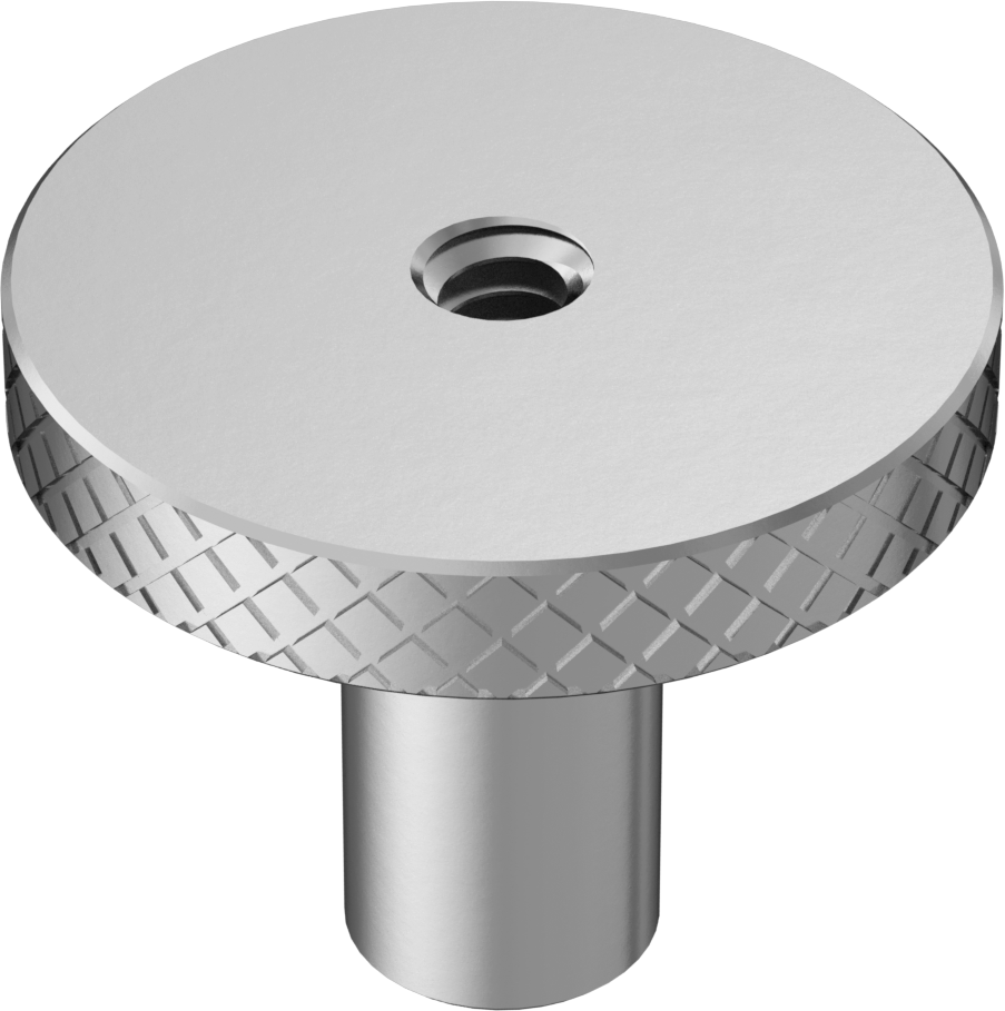 18-8 Paslanmaz Çelik Tırtıllı Başlı Parmak Somunu, 6-32 Diş, 1/4“ Çap x 1/2” Yüksek Yaka, 3/4" Baş Çapı