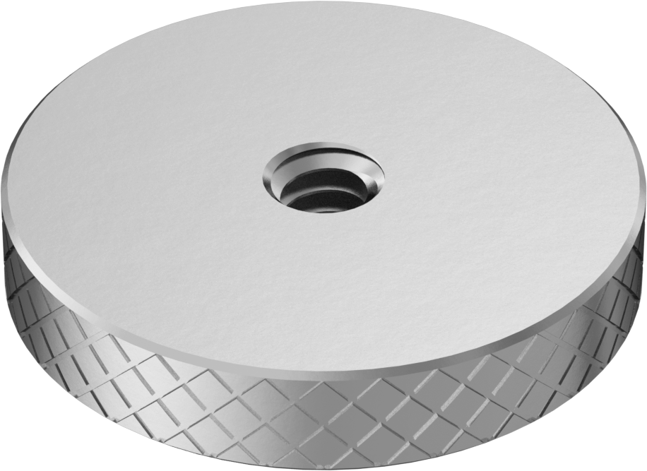 18-8 Paslanmaz Çelik Tırtıllı Başlı Parmak Somunu, 10-24 Diş, 3/8“ Çap x 1/4” Yüksek Yaka, 1" Baş Çapı