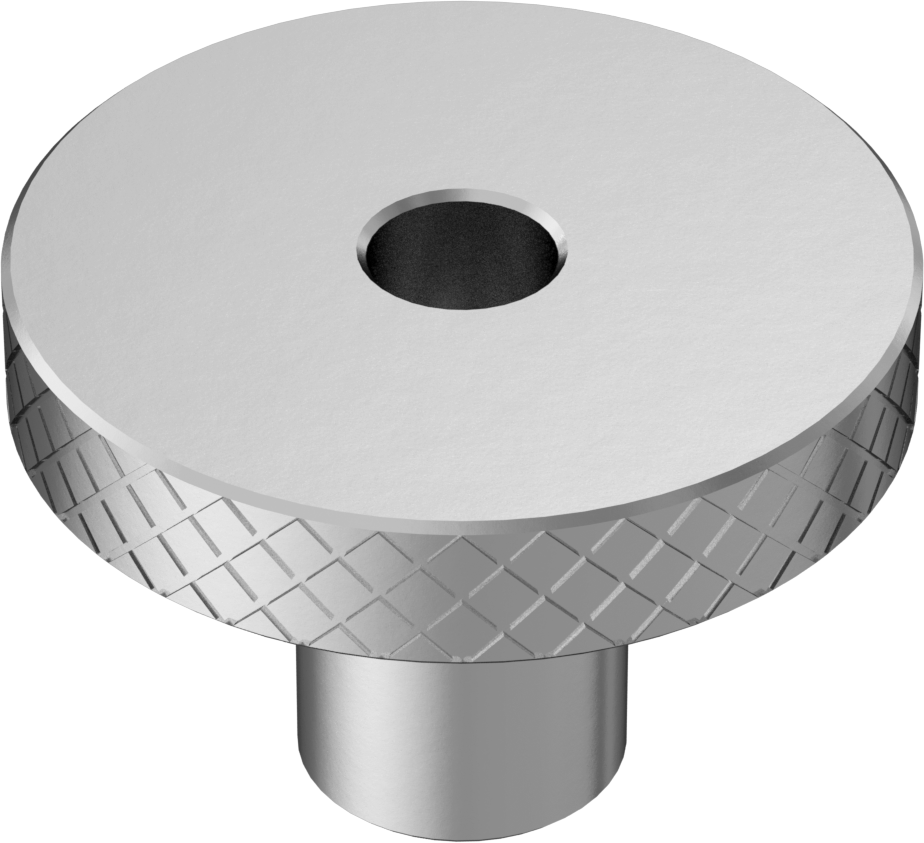18-8 Paslanmaz Çelik Tırtıllı Başlı Parmak Somunu, 10-24 Diş, 3/8“ Çap x 1/2” Yükseklik Yaka, 1" Baş Çapı