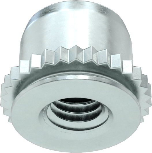 Sac Metal için Naylon Ekli Presle Takılan Kilit Somunu, Çinko Kaplı Çelik, M3 x 0,50 mm Dişli Boyutu