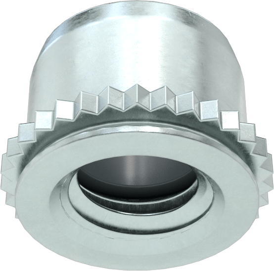 Sac Metal için Naylon Ekli Presle Takılan Kilit Somunu, Çinko Kaplı Çelik, M5 x 0,80 mm Diş Boyutu