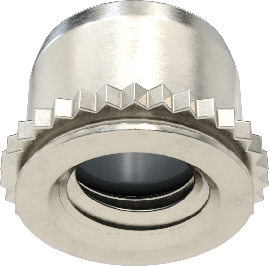 Sac Metal için Naylon Ekli Presle Takılan Kilit Somunu, 18-8 Paslanmaz Çelik, M5 x 0,80 mm Diş Boyutu