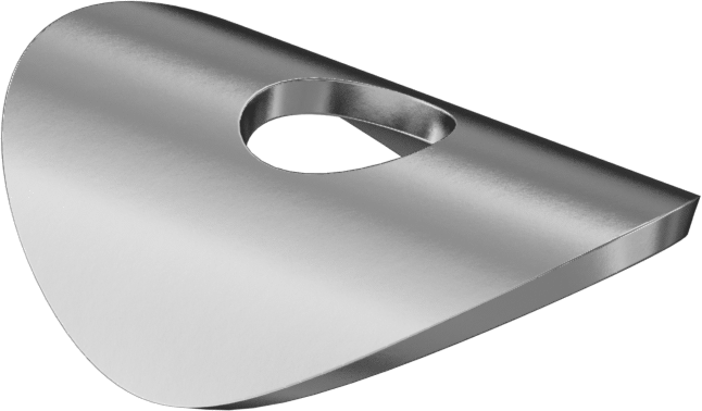 Çinko Kaplı Çelik Kavisli Pul, 3/4“ Boru Dış Çapı ve 1/4” Vida Boyutu için, 0.28" ID, 1" OD