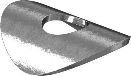 Çinko Kaplı Çelik Kavisli Pul, 3/4“ Boru Dış Çapı ve 5/16” Vida Boyutu için, 0.33" ID, 1" OD