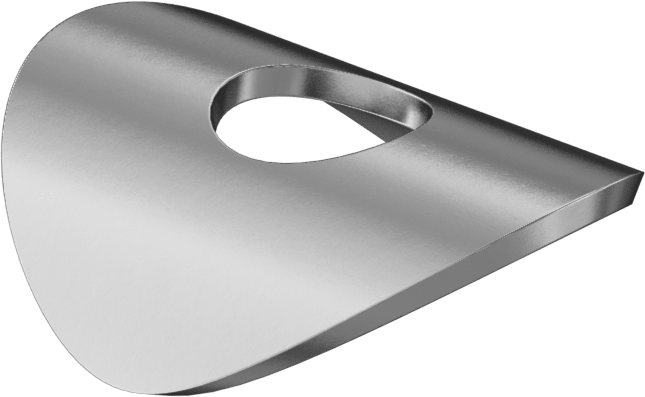 Çinko Kaplı Çelik Kavisli Pul, 7/8“ Boru Dış Çapı ve 5/16” Vida Boyutu için, 0.33" ID, 1" OD