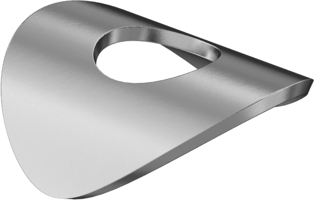 Çinko Kaplı Çelik Kavisli Pul, 1“ Boru Dış Çapı ve 3/8” Vida Boyutu için, 0.41" ID, 1" OD