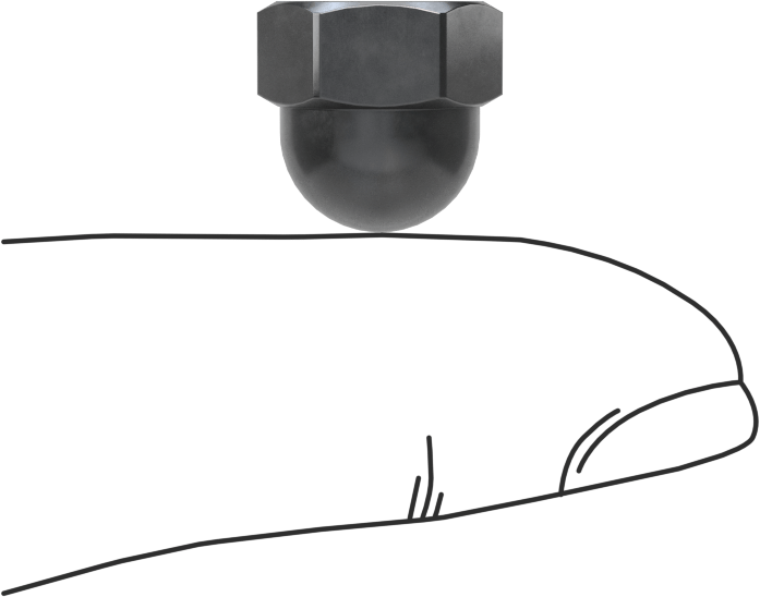18-8 Paslanmaz Çelik Kapak Somunu, 1/4"-20 Diş Boyutu, 1/4" Diş Derinliği