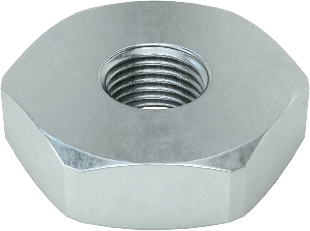 Altıgen Panel Somunu, Çinko Kaplı Çelik, 1/4"-40 UNS