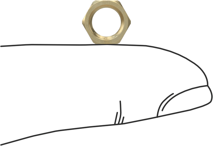 Altıgen Panel Somunu, Pirinç, 1/4"-32 UNEF, 5/16" Genişlik