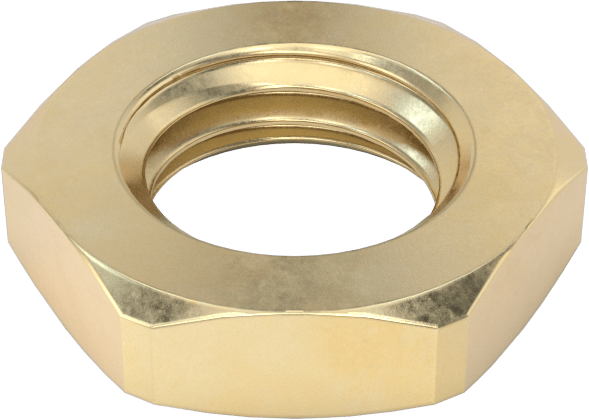 Altıgen Panel Somunu, Pirinç, 1/4"-32 UNEF, 3/8" Genişlik