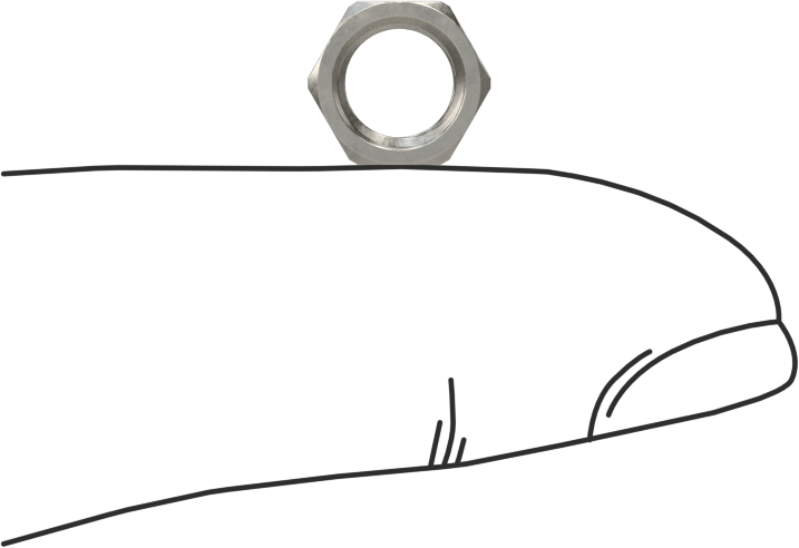 Altıgen Panel Somunu, 18-8 Paslanmaz Çelik, 1/4"-32 UNEF, 5/64" Yükseklik