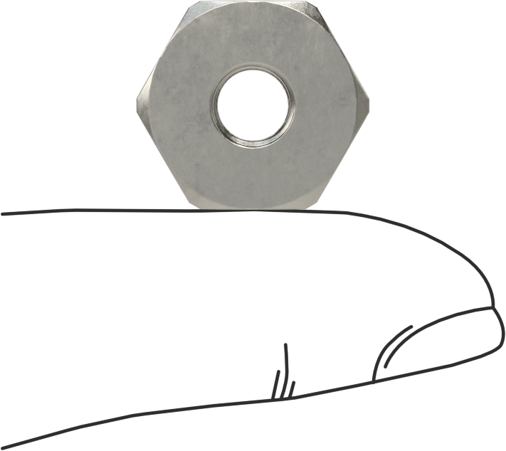 Altıgen Panel Somunu, 18-8 Paslanmaz Çelik, 1/4"-40 UNS, 3/16" Yükseklik