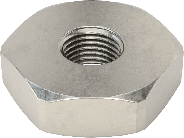Altıgen Panel Somunu, 18-8 Paslanmaz Çelik, 1/4"-40 UNS, 3/16" Yükseklik