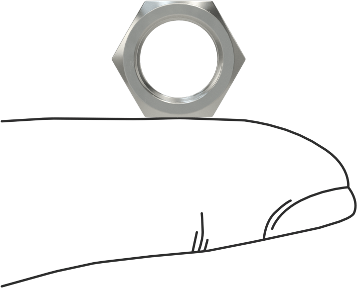 Altıgen Panel Somunu, Nikel Kaplı Pirinç, 3/8"-32 UNEF