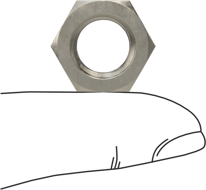Altıgen Panel Somunu, Çinko Kaplı Çelik, M12 x 1,5 mm Diş, 17 mm Genişlik, 6 mm Yükseklik