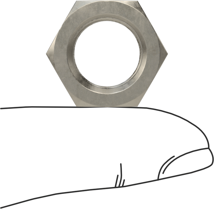 Altıgen Panel Somunu, Çinko Kaplı Çelik, M14 x 1,5 mm Diş, 19 mm Genişlik, 6 mm Yükseklik