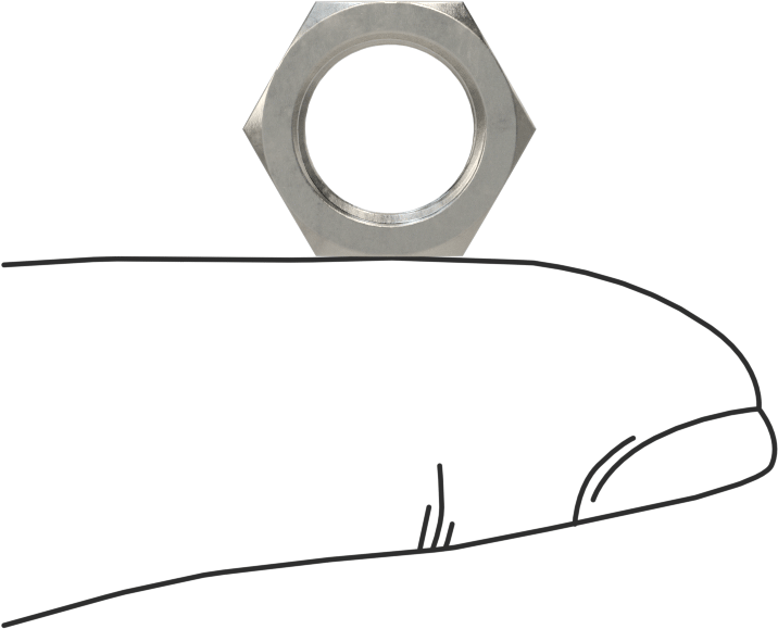 Altıgen Panel Somunu, 18-8 Paslanmaz Çelik, 3/8"-32 UNEF, 1/2" Genişlik, 3/32" Yükseklik