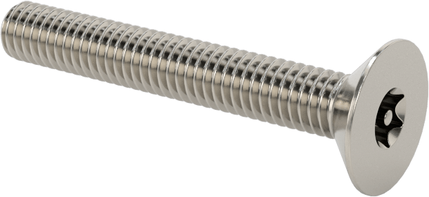 Kurcalamaya Dayanıklı Torx Düz Başlı Vidalar, 18-8 Paslanmaz Çelik, M3,5 x 0,6 mm Diş Boyutu, 25 mm Uzunluk