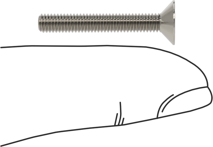 Kurcalamaya Dayanıklı Torx Düz Başlı Vidalar, 18-8 Paslanmaz Çelik, M3,5 x 0,6 mm Diş Boyutu, 25 mm Uzunluk