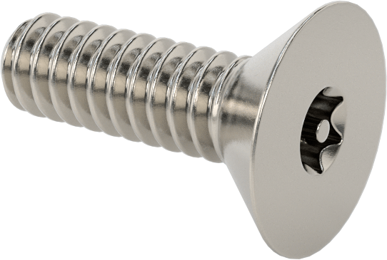 Kurcalamaya Dayanıklı Torx Düz Başlı Vidalar, 18-8 Paslanmaz Çelik, 4-40 Diş Boyutu, 3/8" Uzunluk