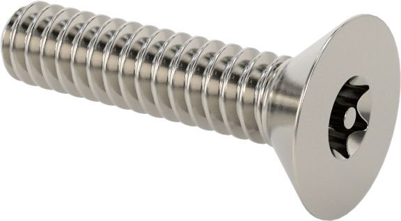 Kurcalamaya Dayanıklı Torx Düz Başlı Vidalar, 18-8 Paslanmaz Çelik, 6-32 Diş Boyutu, 5/8" Uzunluk