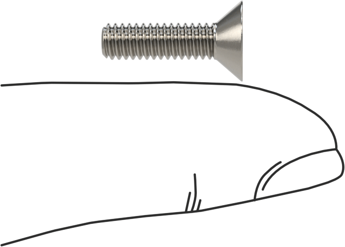 Kurcalamaya Dayanıklı Torx Düz Başlı Vidalar, 18-8 Paslanmaz Çelik, 8-32 Diş Boyutu, 5/8" Uzunluk