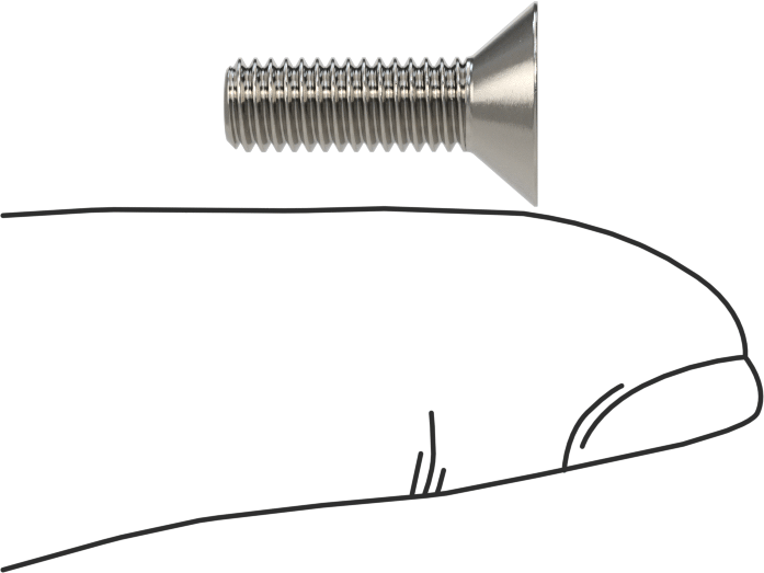 Kurcalamaya Dayanıklı Torx Düz Başlı Vidalar, 18-8 Paslanmaz Çelik, 10-32 Diş Boyutu, 5/8" Uzunluk