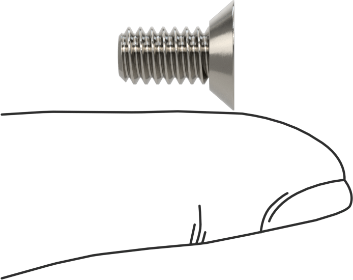 Kurcalamaya Dayanıklı Torx Düz Başlı Vidalar, 18-8 Paslanmaz Çelik, 1/4"-20 Diş Boyutu, 1/2" Uzunluk