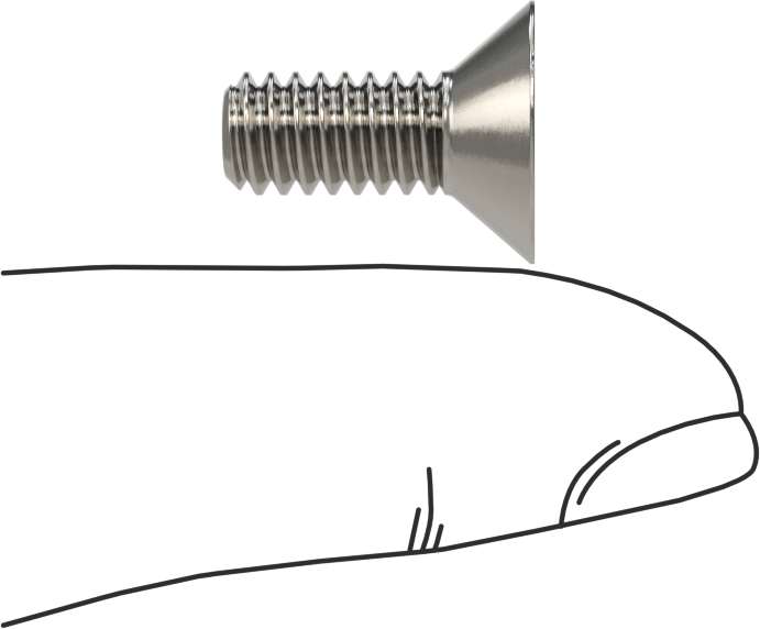 Kurcalamaya Dayanıklı Torx Düz Başlı Vidalar, 18-8 Paslanmaz Çelik, 1/4"-20 Diş Boyutu, 5/8" Uzunluk