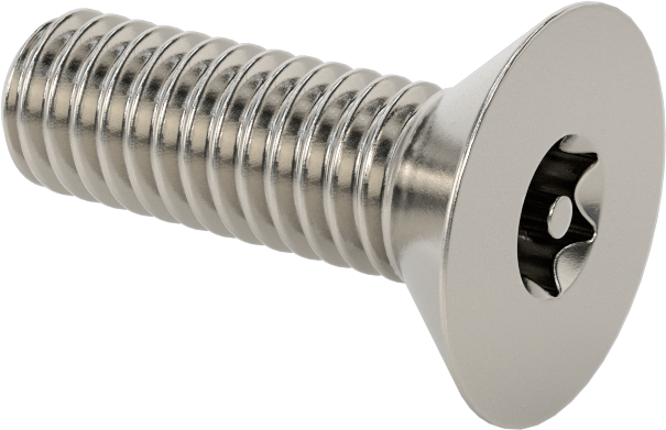 Kurcalamaya Dayanıklı Torx Düz Başlı Vidalar, 18-8 Paslanmaz Çelik, 5/16"-18 Diş Boyutu, 1" Uzunluk