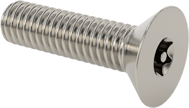 Kurcalamaya Dayanıklı Torx Düz Başlı Vidalar, 18-8 Paslanmaz Çelik, 5/16"-18 Diş Boyutu, 1-1/4" Uzunluk