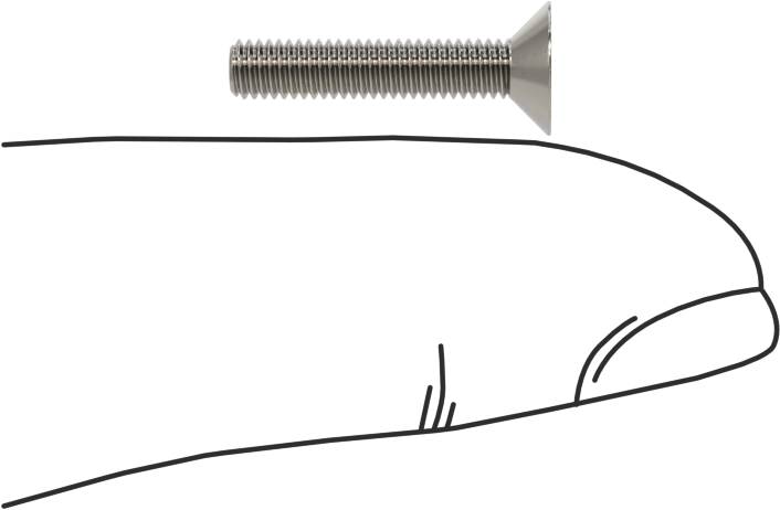 Kurcalamaya Dayanıklı Torx Düz Başlı Vidalar, 18-8 Paslanmaz Çelik, M3 x 0,5 mm Diş Boyutu, 16 mm Uzunluk