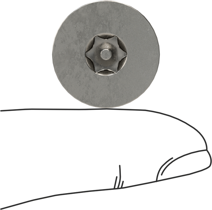 Kurcalamaya Dayanıklı Torx Düz Başlı Vidalar, 18-8 Paslanmaz Çelik, 3/8"-16 Diş Boyutu, 3/4" Uzunluk